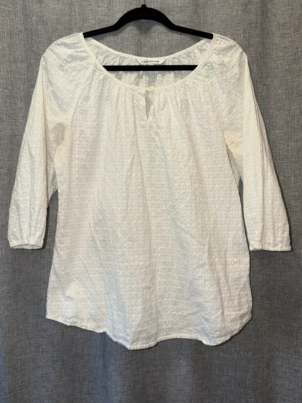 croft & barrow White Textured Peasant Tunic Medium